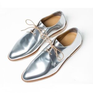 Everlane Metallic Silver Loafers